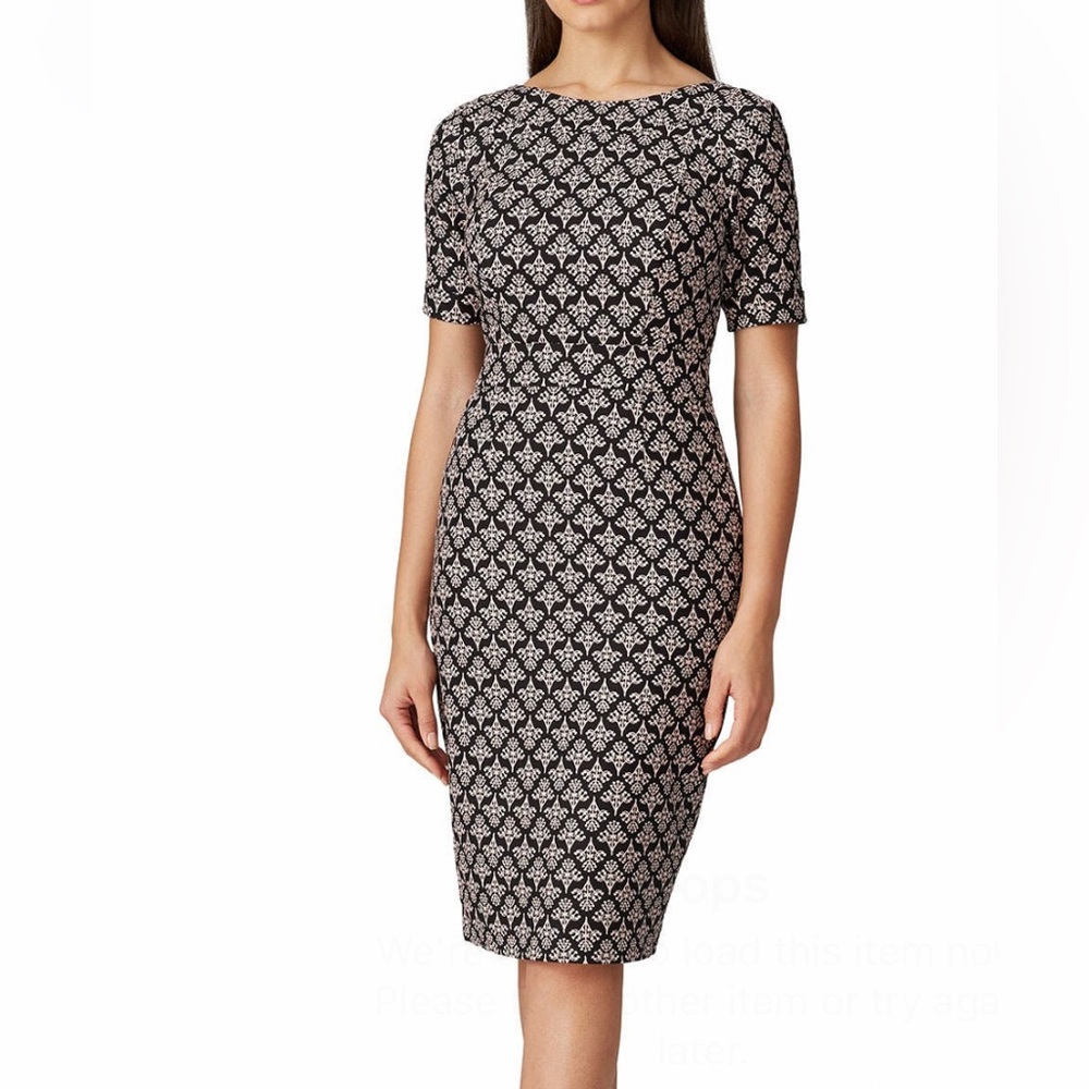 Boden Pink and Black Sheath Midi Dress